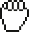 pixel hand icon fuel for mars design